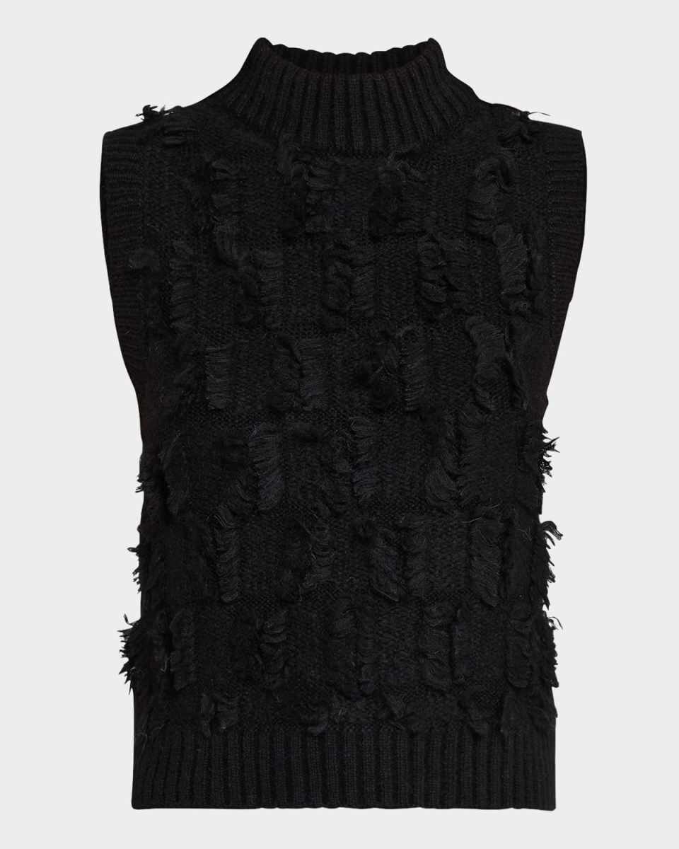 Stella Fringed Mock-Neck Knit Tank